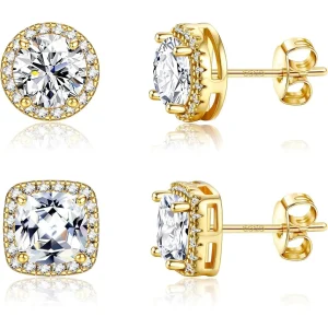2/4Pairs Hypoallergenic Stud Earrings